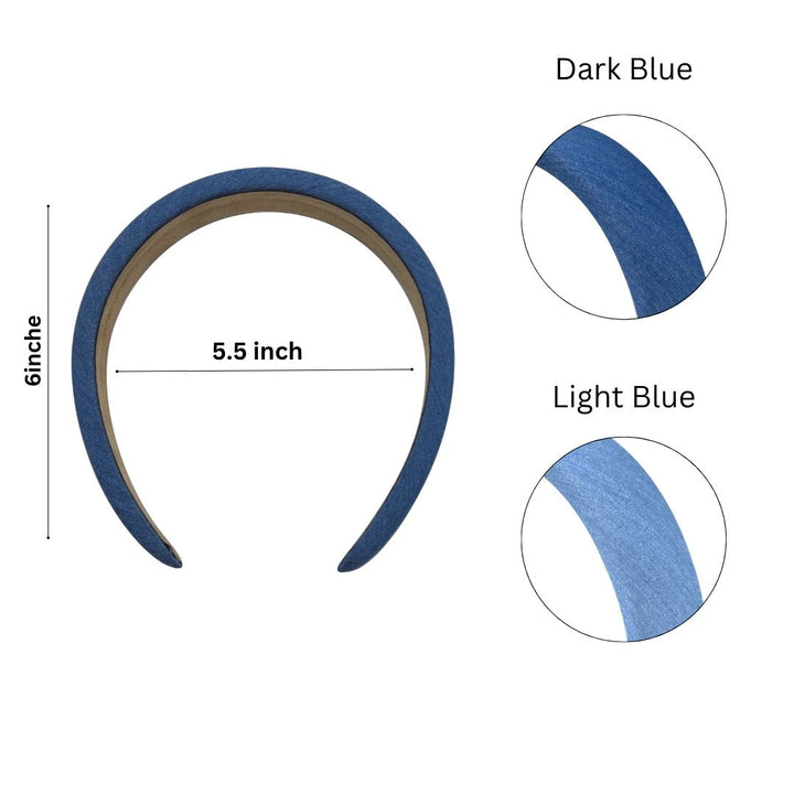 Denim Padded Headband | Size : 5.5inch | Qty : 2pcs