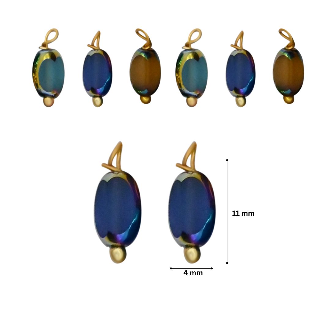 Golden Shaded Rainbow Lariya Beads | Size : 6mm | 50pcs | GB101