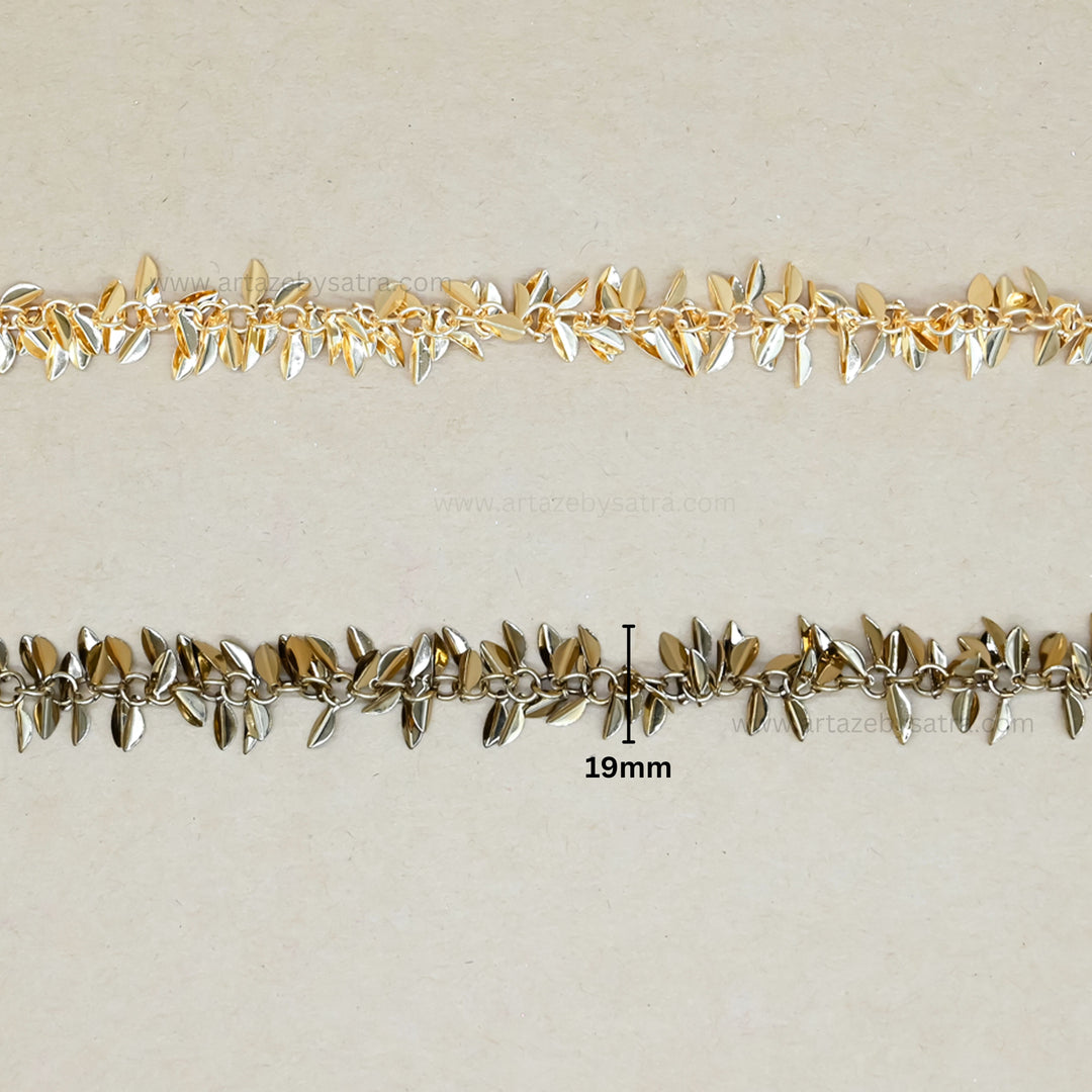 Leaf Shape Iron Chain | Size : 19mm | Qty : 1mtr | IC25