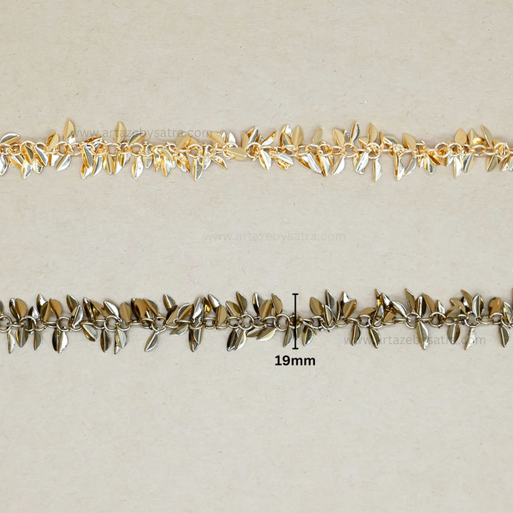 Leaf Shape Iron Chain | Size : 19mm | Qty : 1mtr | IC25