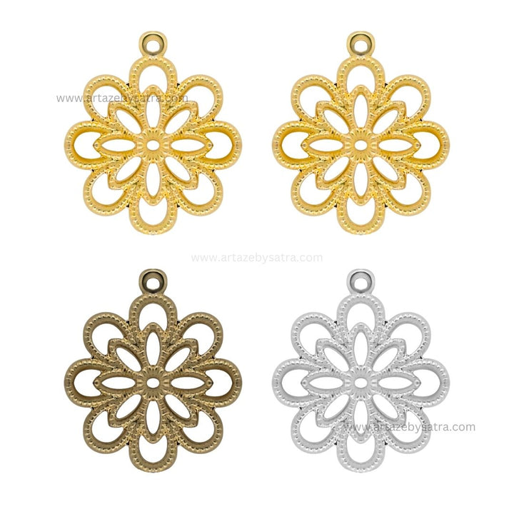 1 Naka Metal Art flower  | Size : 23mm | 100pcs | MA184