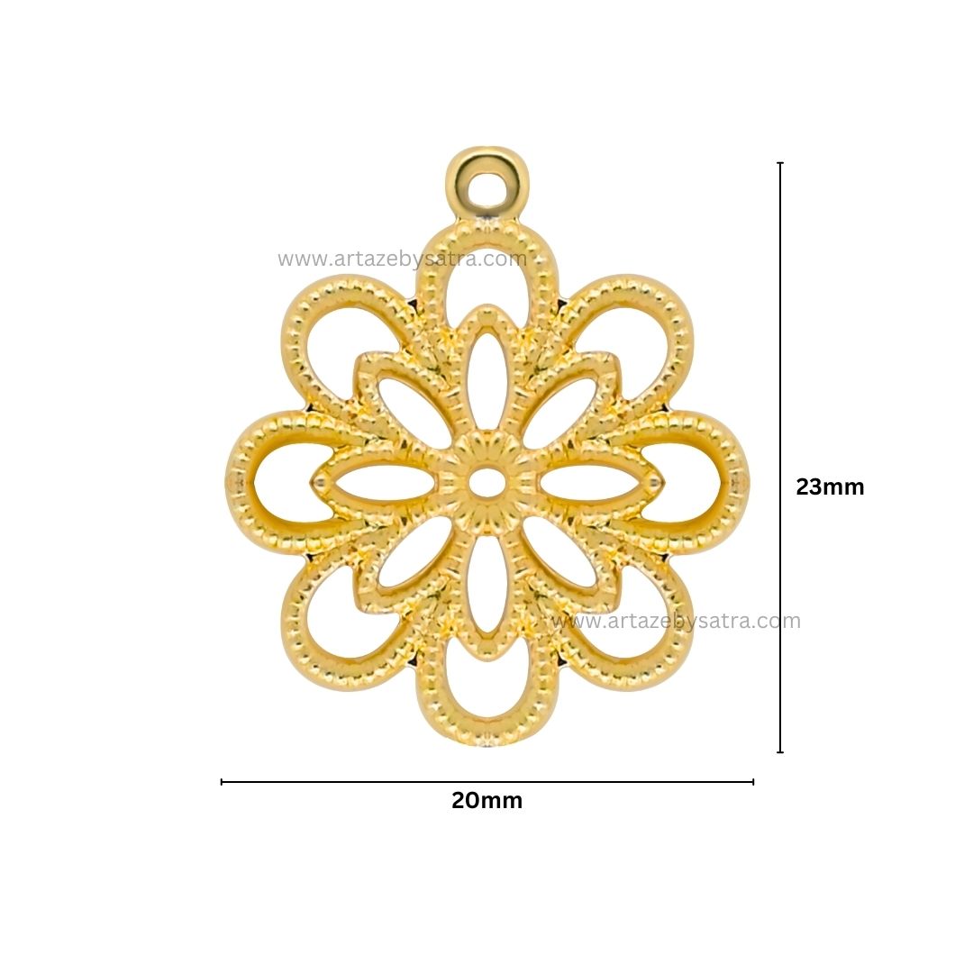 1 Naka Metal Art flower  | Size : 23mm | 100pcs | MA184