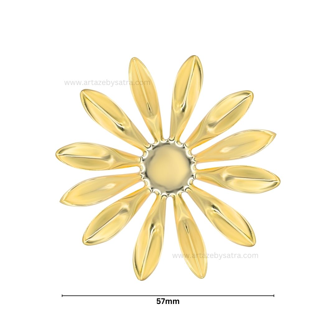 Metal Art Flower | Size : 57mm | 10pcs | MA195