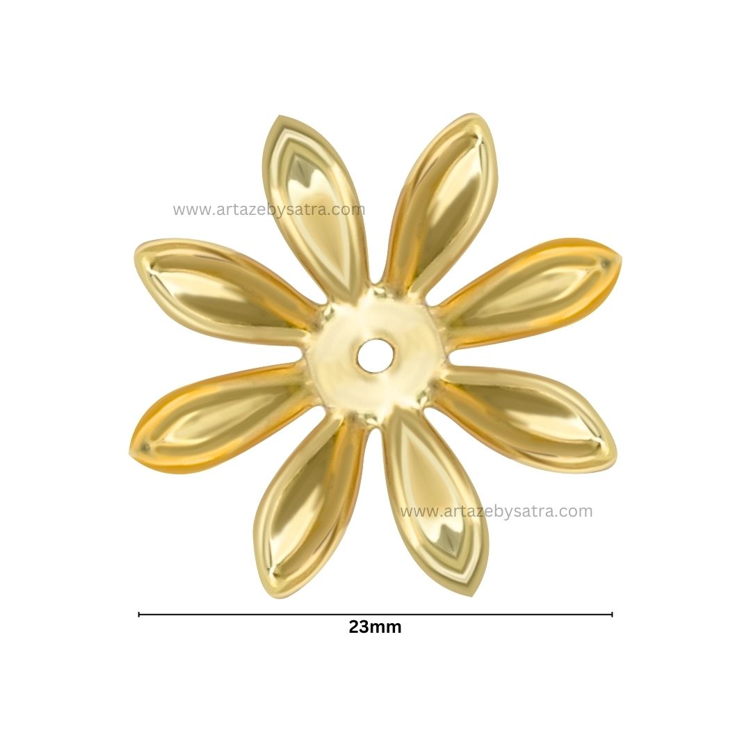 1 Hole Metal Art Flower  | Size : 23mm | 250pcs | MA207