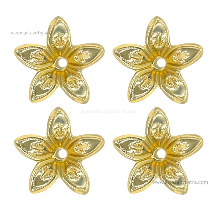 1 Hole Metal Art Flower  | Size : 22mm | 100pcs | MA208