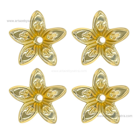 1 Hole Metal Art Flower  | Size : 22mm | 100pcs | MA208