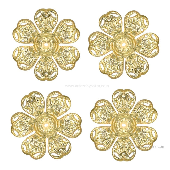 1 Hole Metal Art Flower  | Size : 25mm | 100pcs | MA209