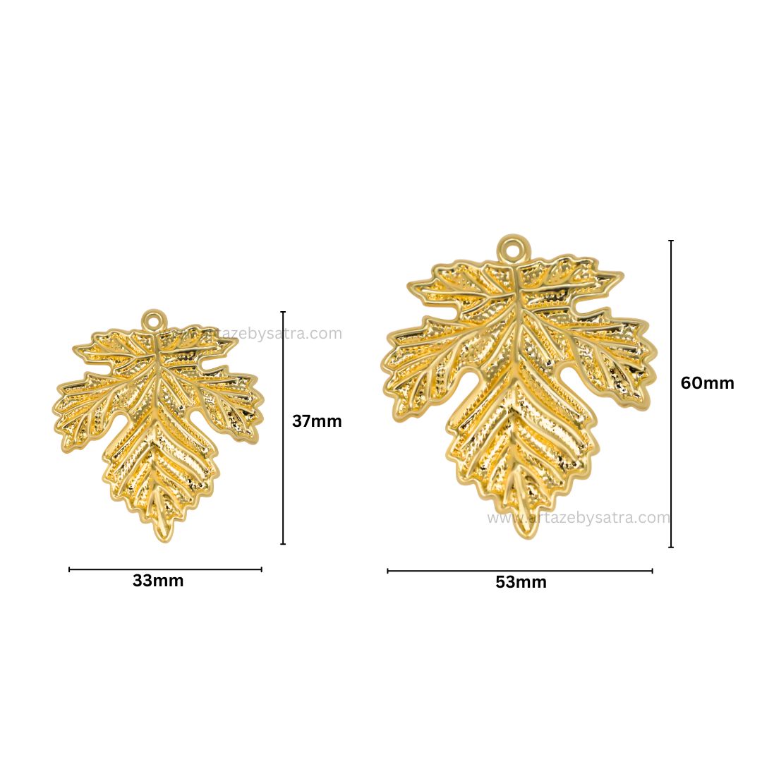 1 Naka Leaf Metal Art Base | Size : 37mm,60mm | Qty : 20pcs | MA285