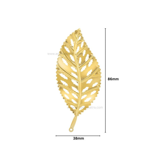 1 Loop Metal Art Leaf | Size : 86mm | Qty : 100g | MA334