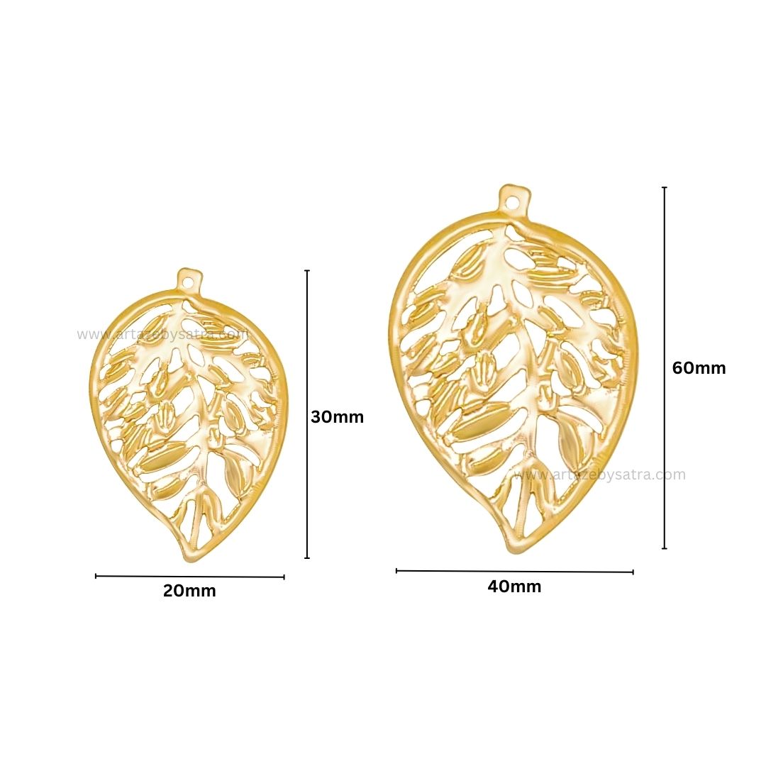 1 Loop Metal Art Leaf | Size : 30,60mm | MA340