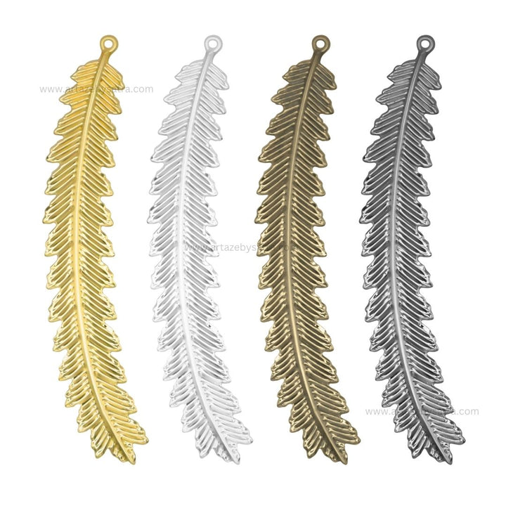 1 Loop Metal Art Leaf | Size : 94mm | Qty : 10pcs | F-4-17 | MA341