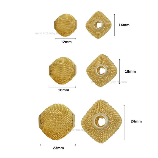 2 Hole Metal Round Shape Ball | Size : 18mm | Qty : 20pcs | MA349