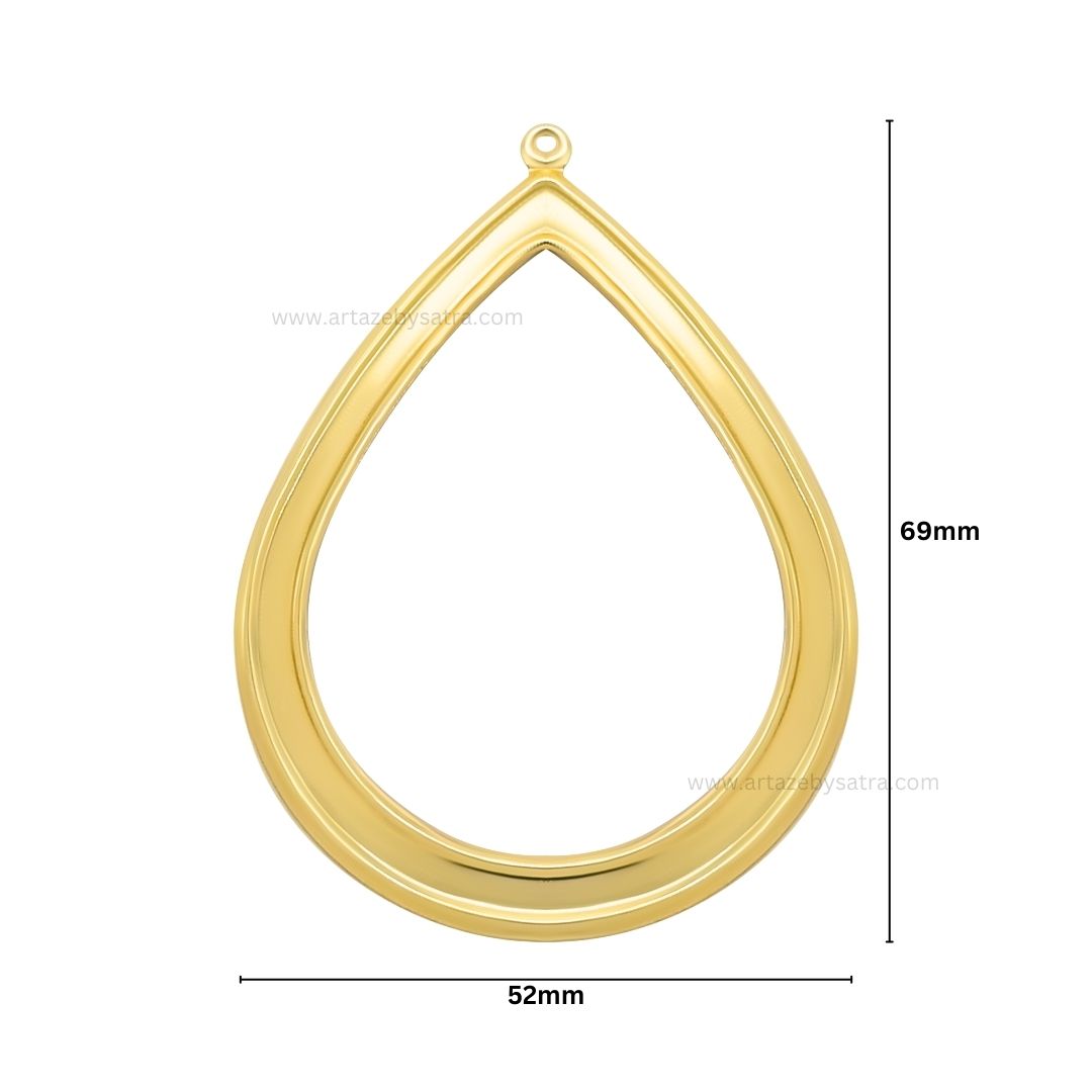 Drop Shape Metal Art Base | Size : 69mm | 100g | MA36