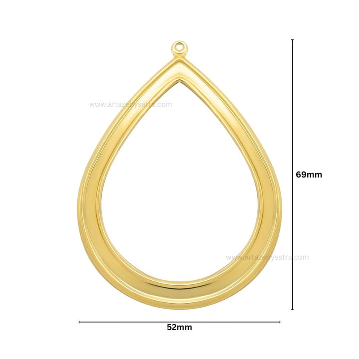 Drop Shape Metal Art Base | Size : 69mm | 100g | MA36