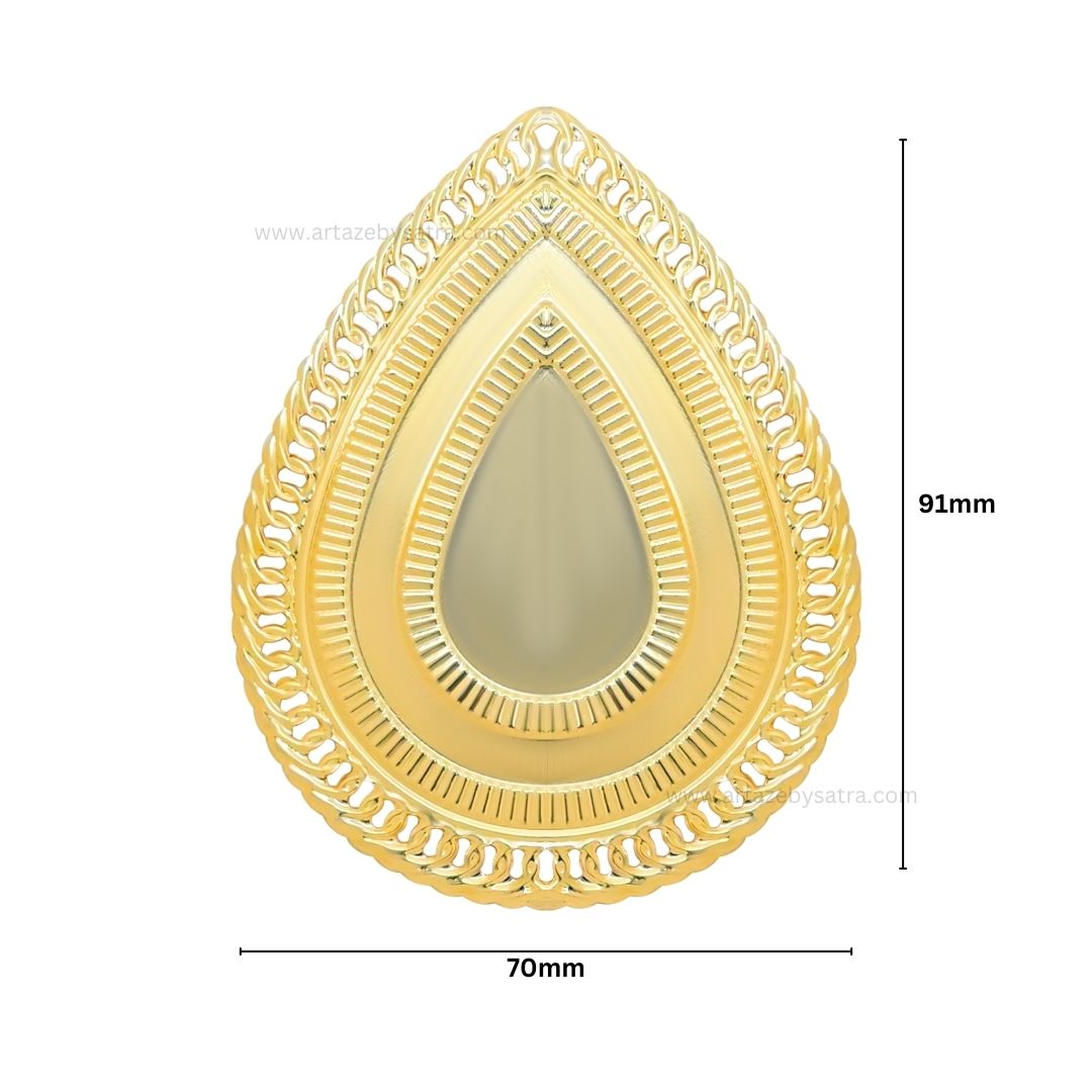 Drop Shape Metal Art Base | Size : 91mm | 100g | MA37