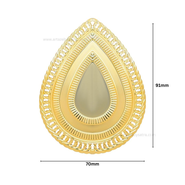 Drop Shape Metal Art Base | Size : 91mm | 100g | MA37