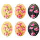 1 Loop Oval Floral Matt Finish Metal Art | Size : 45mm | Qty : 20pcs | MF05