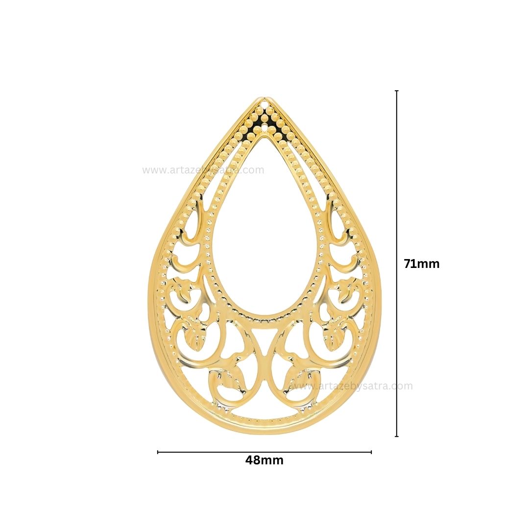 Drop Shape Metal Art Base | Size : 71mm | 100g | MA39