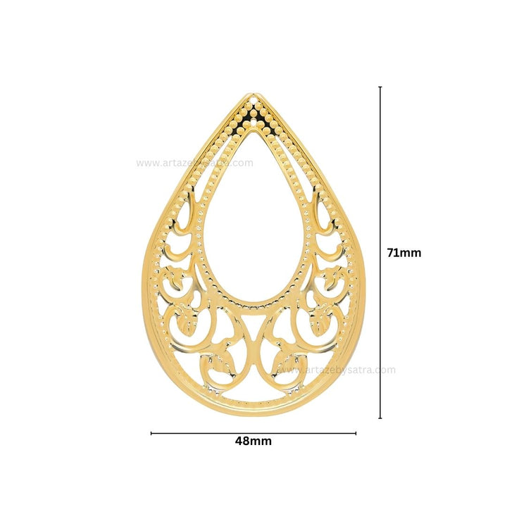 Drop Shape Metal Art Base | Size : 71mm | 100g | MA39