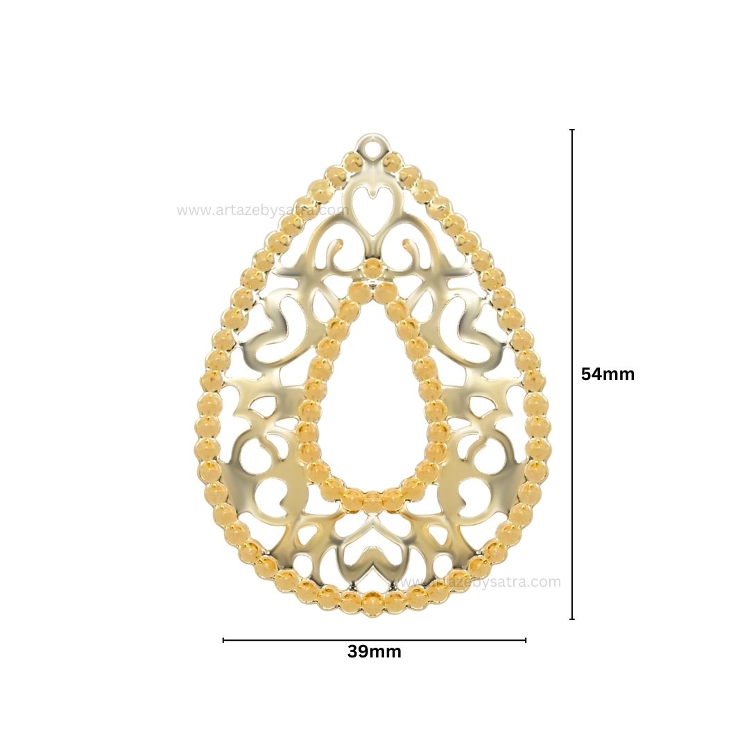 Drop Shape Metal Art Base | Size : 54mm | 100g | MA40