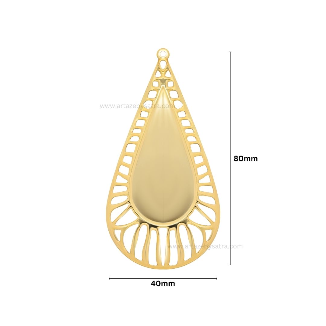Drop Shape Metal Art Base | Size : 80mm | 100g | MA41