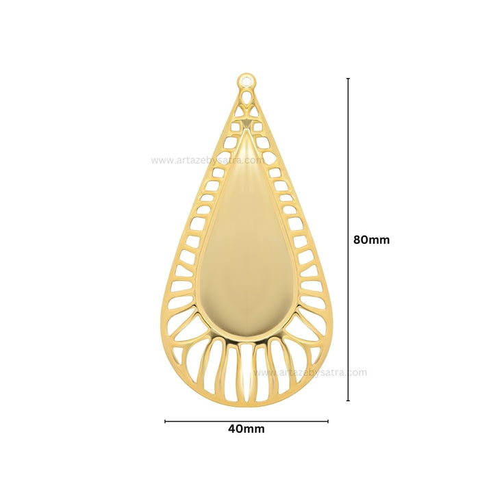 Drop Shape Metal Art Base | Size : 80mm | 100g | MA41