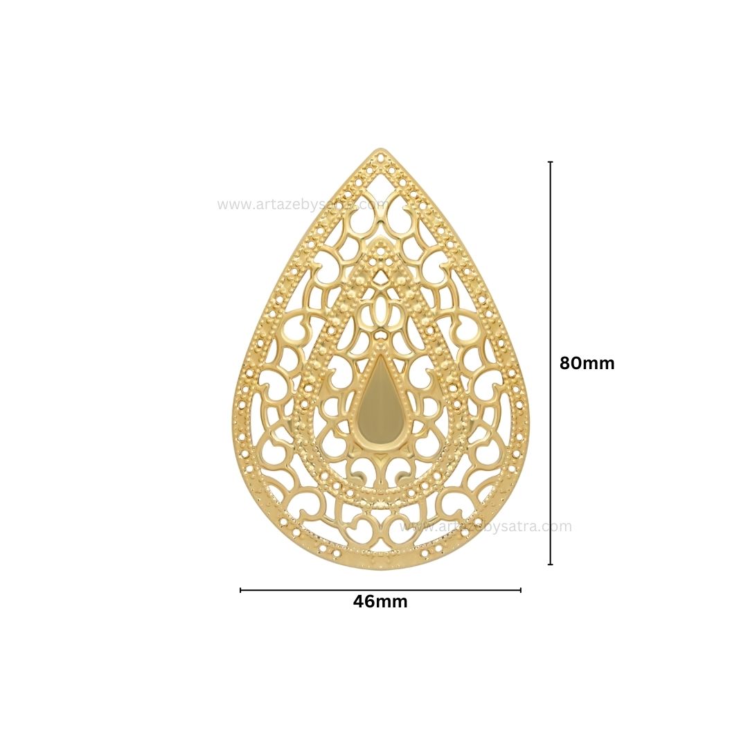 Drop Shape Metal Art Base | Size : 80mm | 100g | MA42