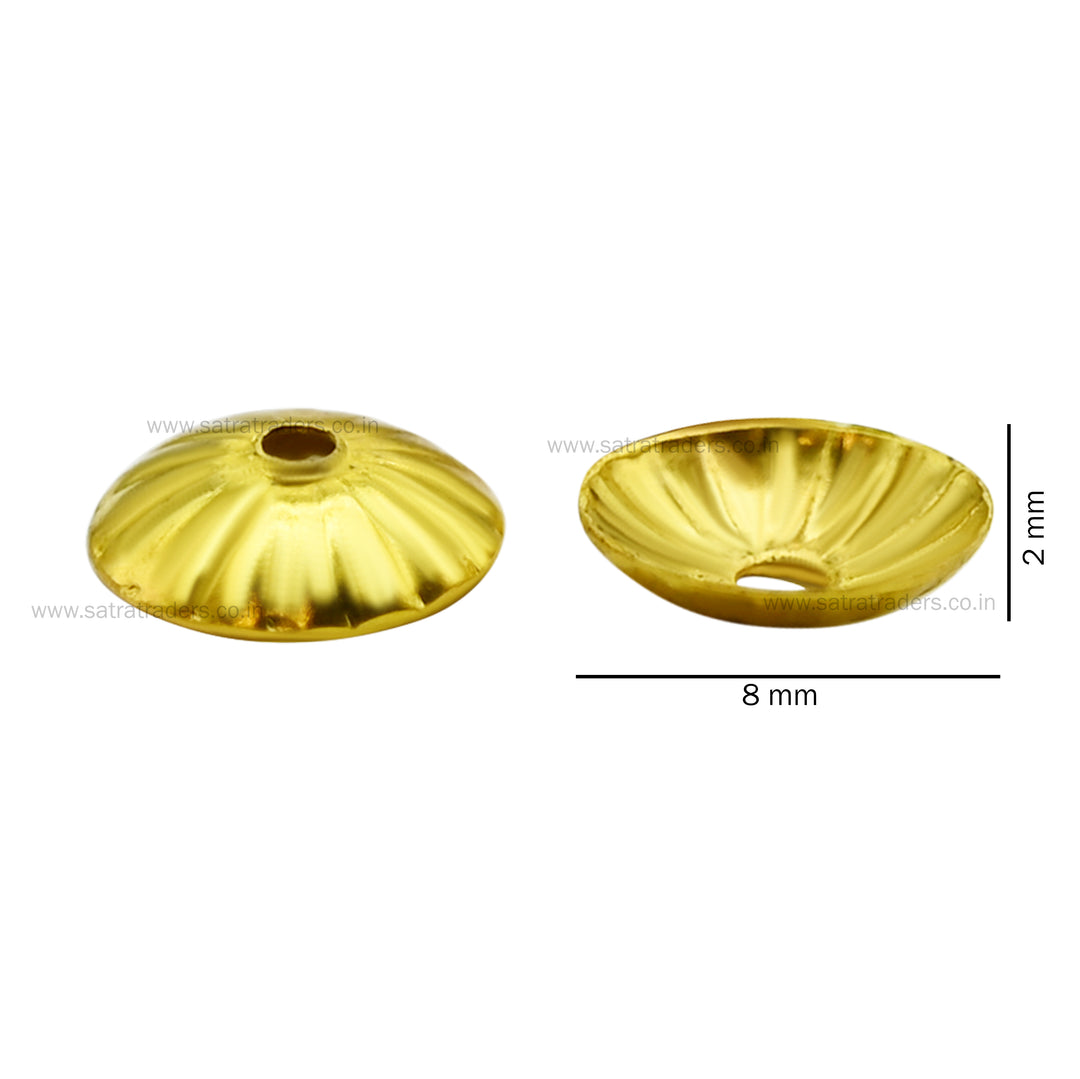 Designer Metal  Beads Cap | Size : W-8mm H-2mm | Qty : 500g | MC21