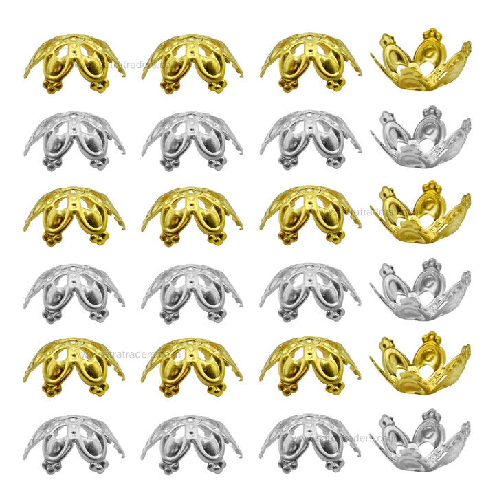 Designer Metal Beads Cap | Size : W-15mm H-7mm | Qty : 500g | MC27
