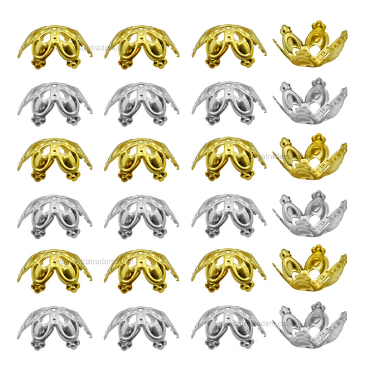Designer Metal Beads Cap | Size : W-15mm H-7mm | Qty : 500g | MC27