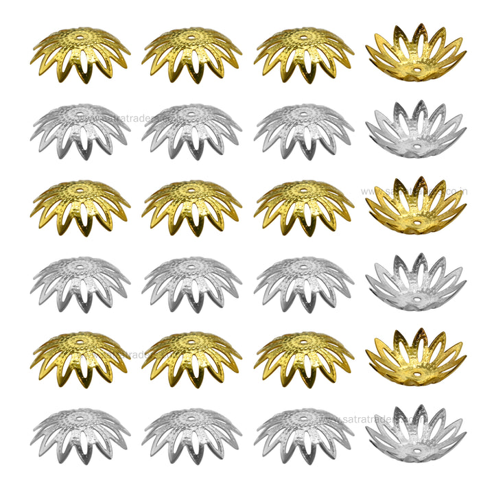Designer Metal Beads Cap | Size : W-17mm H-7mm | Qty : 500g | MC29