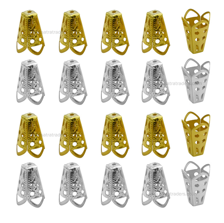 Designer Metal Beads Cap | Size :W- 10mm H-16mm | Qty : 500g | MC32