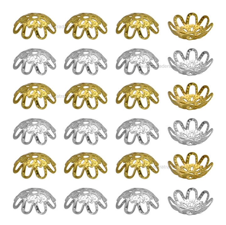 Designer Metal Beads Cap | Size : W-14mm H-5mm| Qty : 500g | MC41