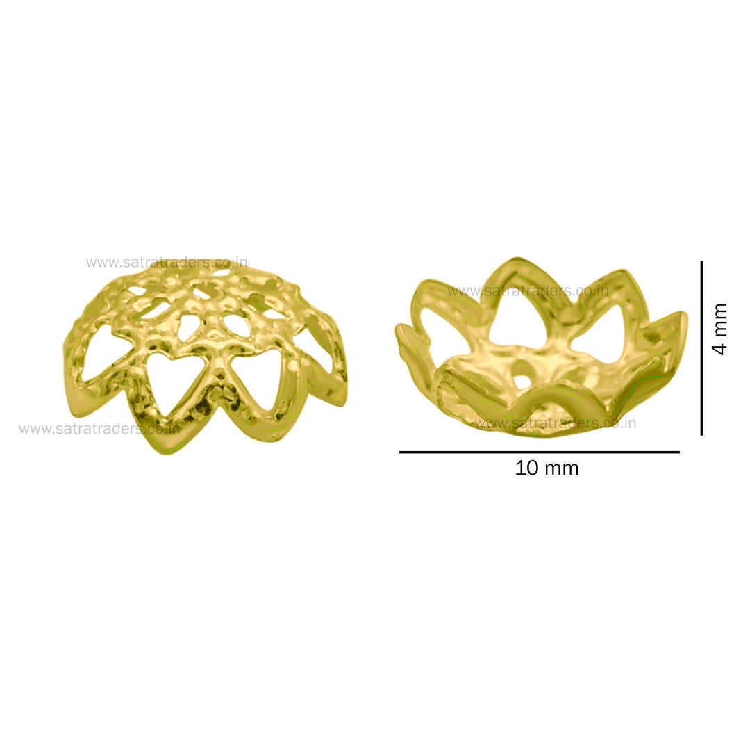 Designer Metal Beads Cap | Size : W-10mm H-4mm | Qty : 500g | MC42