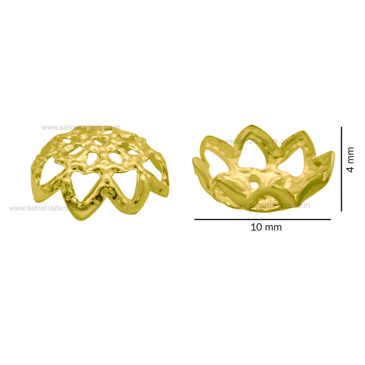 Designer Metal Beads Cap | Size : W-10mm H-4mm | Qty : 500g | MC42