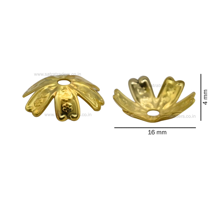 Designer Metal Beads Cap | Size :W- 16mm H-4mm | Qty : 500g | MC45