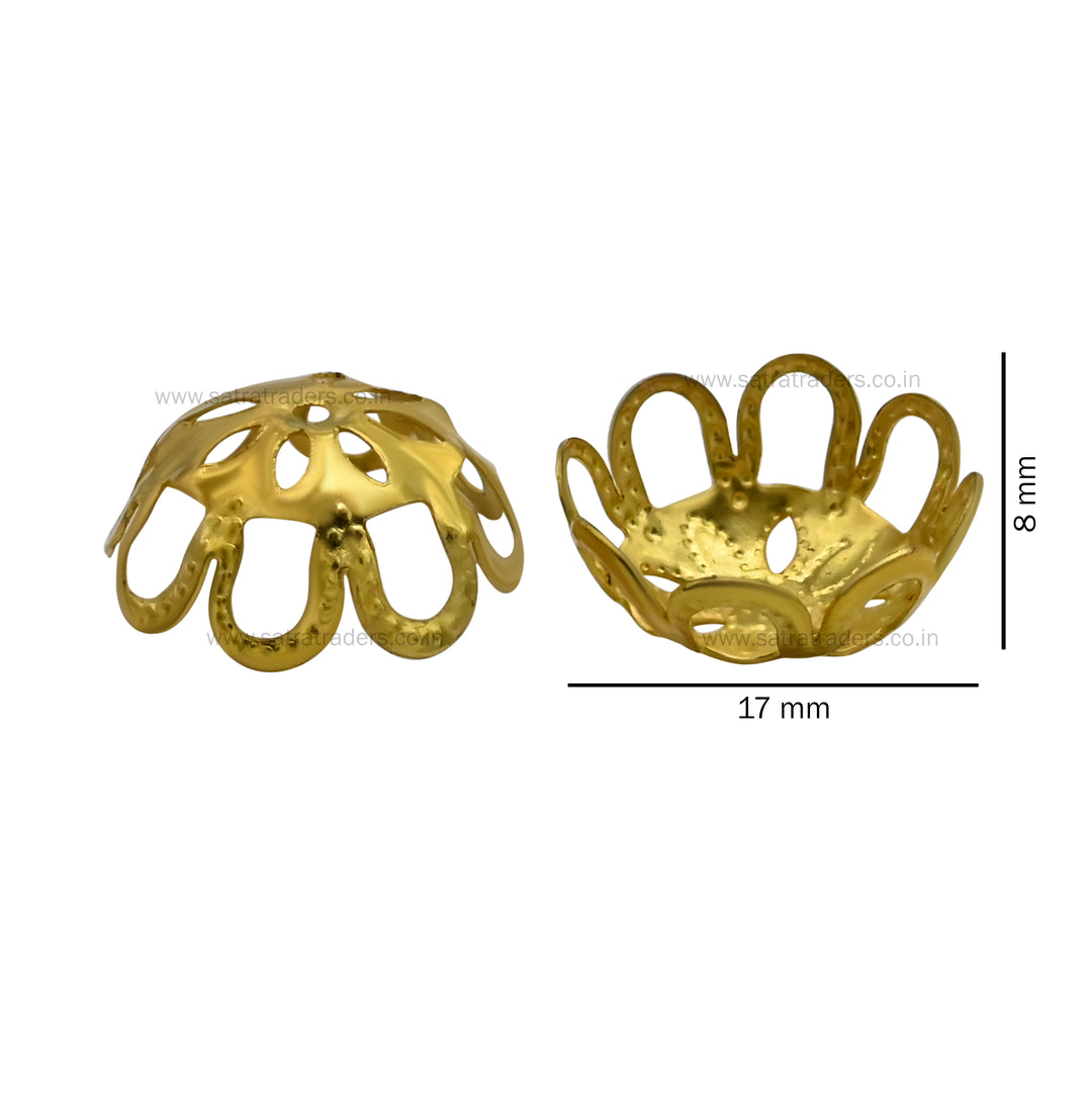 Designer Metal Beads Cap | Size : W-17mm H-8mm | Qty : 500g | MC48