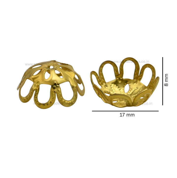 Designer Metal Beads Cap | Size : W-17mm H-8mm | Qty : 500g | MC48