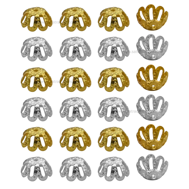 Designer Metal Beads Cap | Size : W-7mm H-4mm| Qty : 500g | MC49