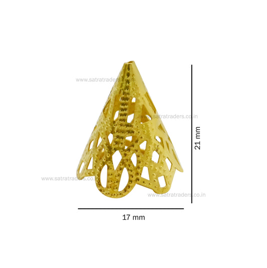 Designer Metal Beads Cap | Size : H-20mm W-17mm | Qty : 500g | MC59