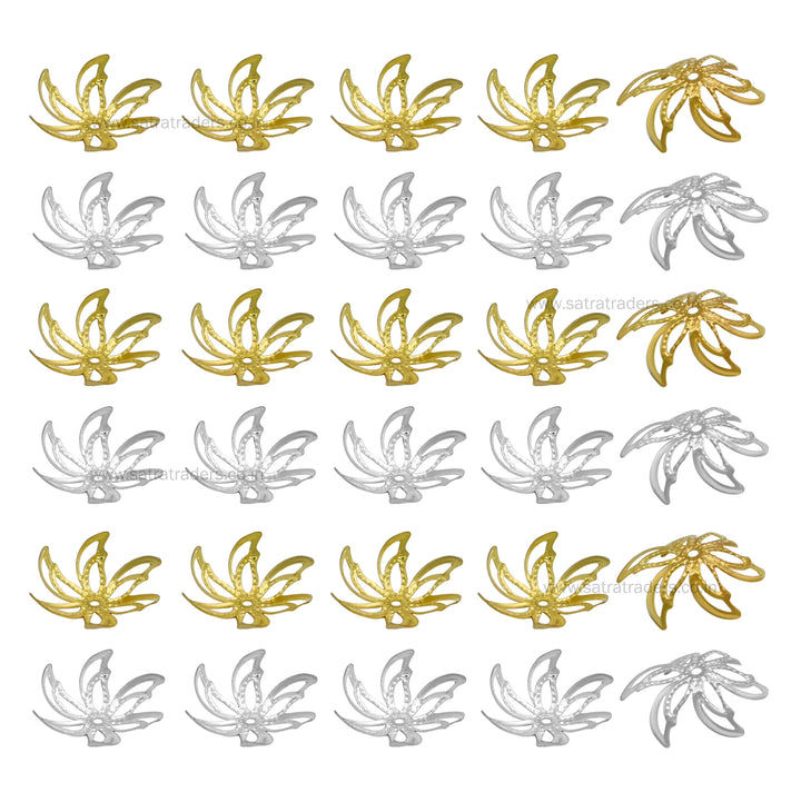 Designer Metal Beads Cap | Size : H-6mm W-19mm | Qty : 500g | MC63