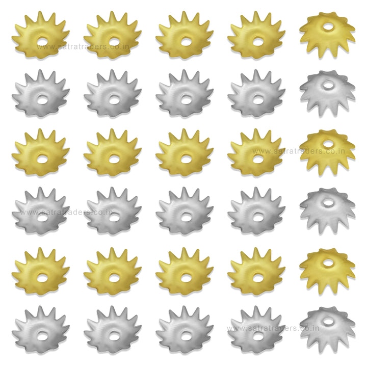 Designer Metal Beads Cap | Size : W-6mm H-2mm | Qty : 500g | MC64