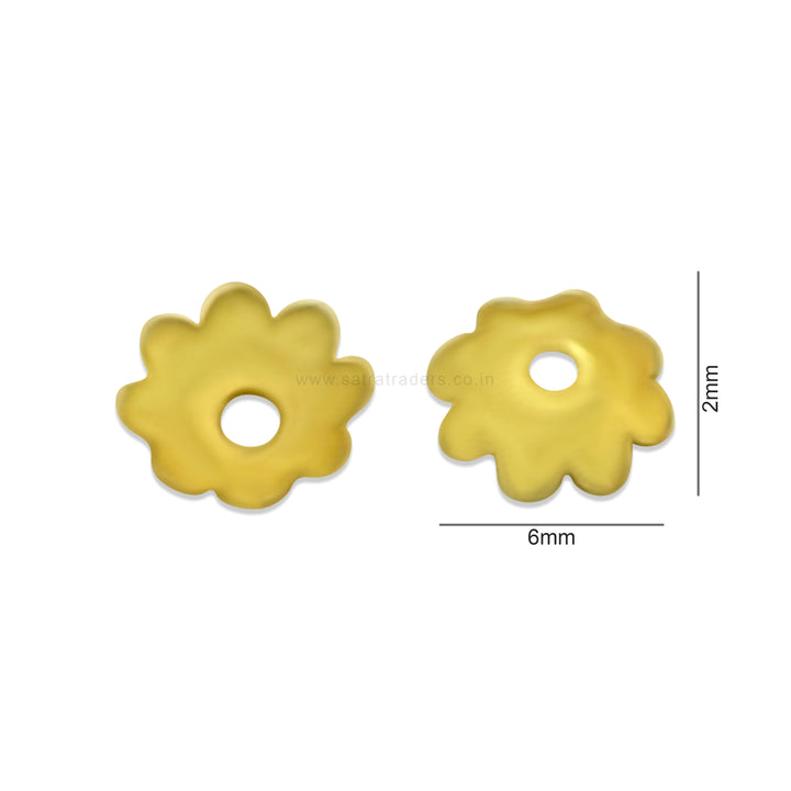 Designer Metal Beads Cap | Size :W-6mm H- 2mm | Qty : 500g | MC65