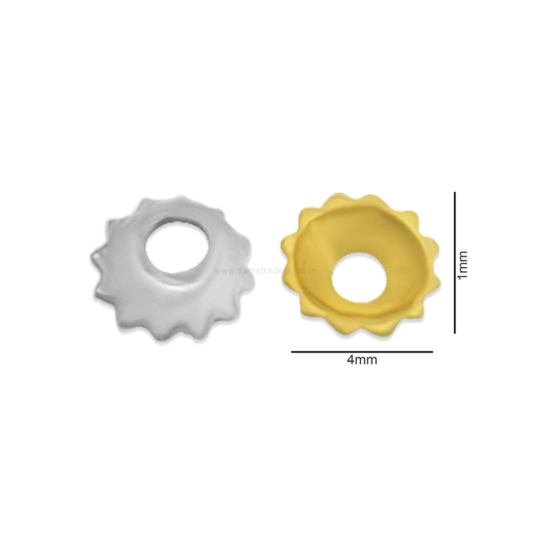 Designer Metal Beads Cap | Size : W4mm H 1mm | Qty : 500g | MC66