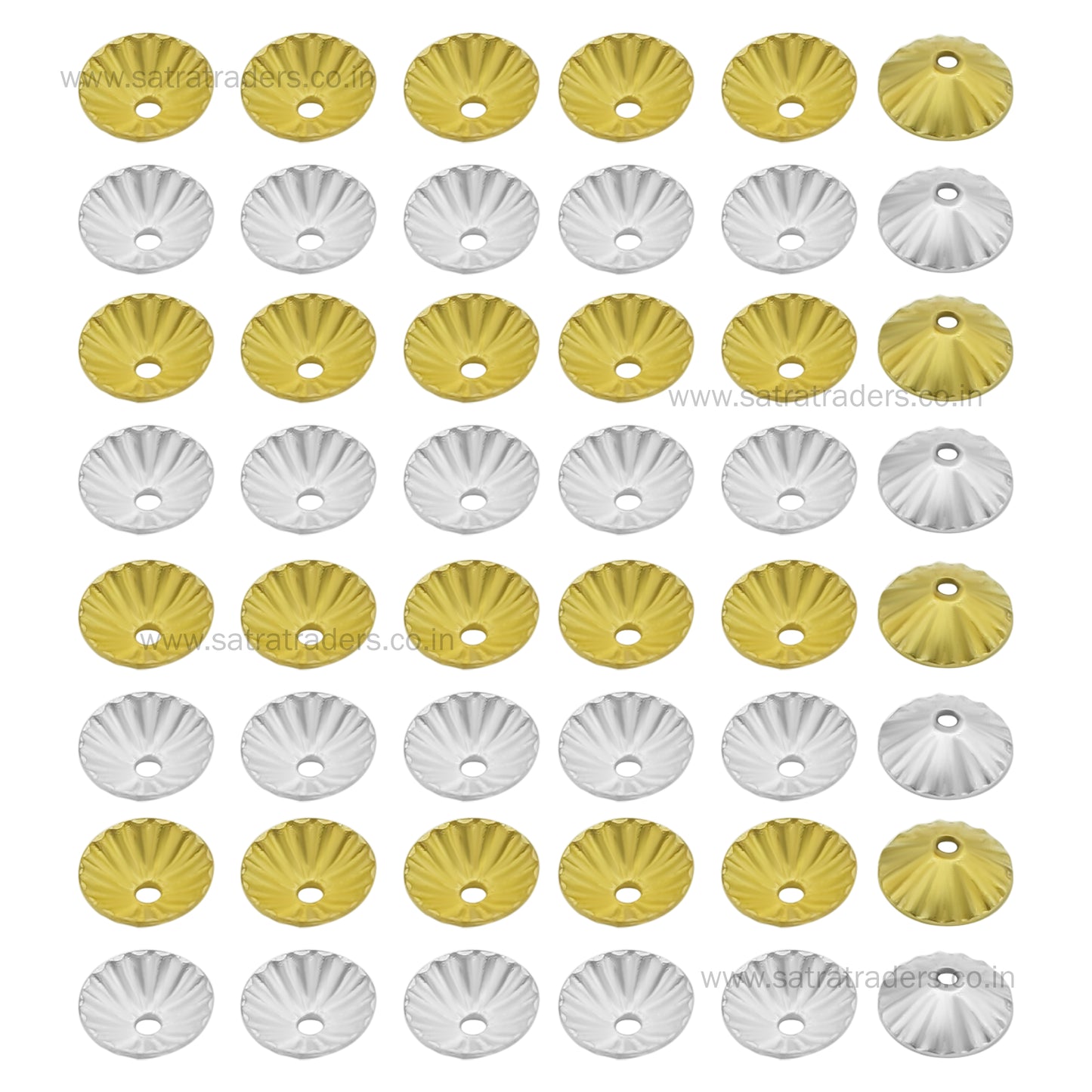 Designer Metal Beads Cap | Size :W-6mm H- 2mm | Qty : 500g | MC69