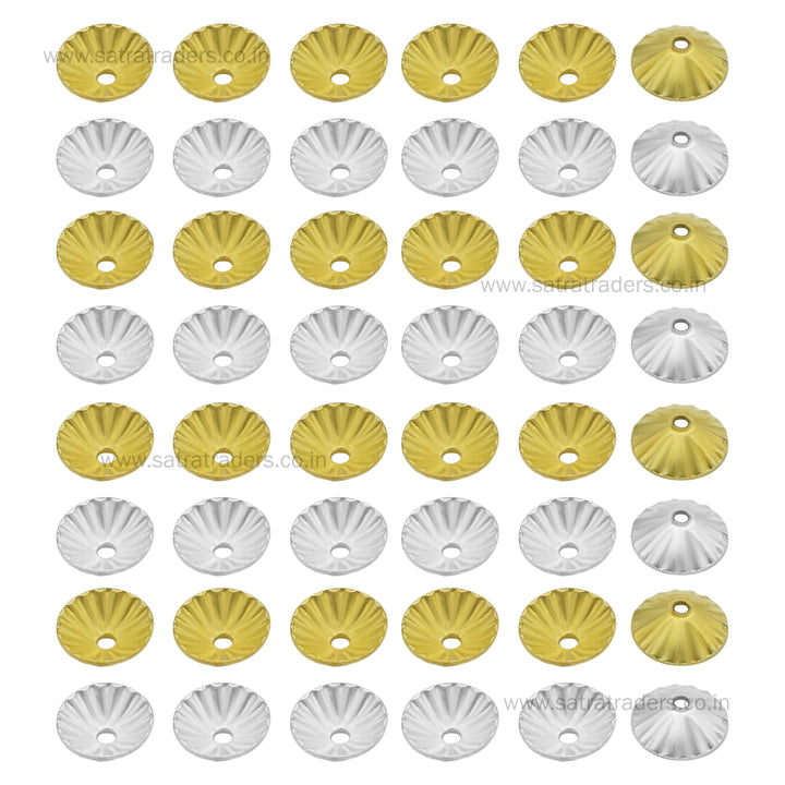 Designer Metal Beads Cap | Size :W-6mm H- 2mm | Qty : 500g | MC69