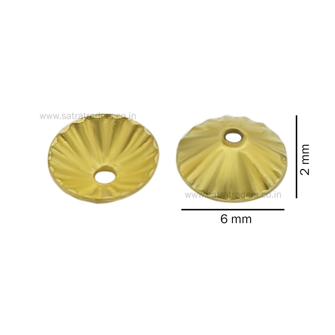 Designer Metal Beads Cap | Size :W-6mm H- 2mm | Qty : 500g | MC69