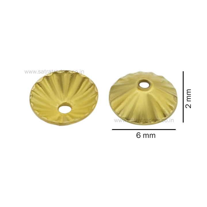 Designer Metal Beads Cap | Size :W-6mm H- 2mm | Qty : 500g | MC69