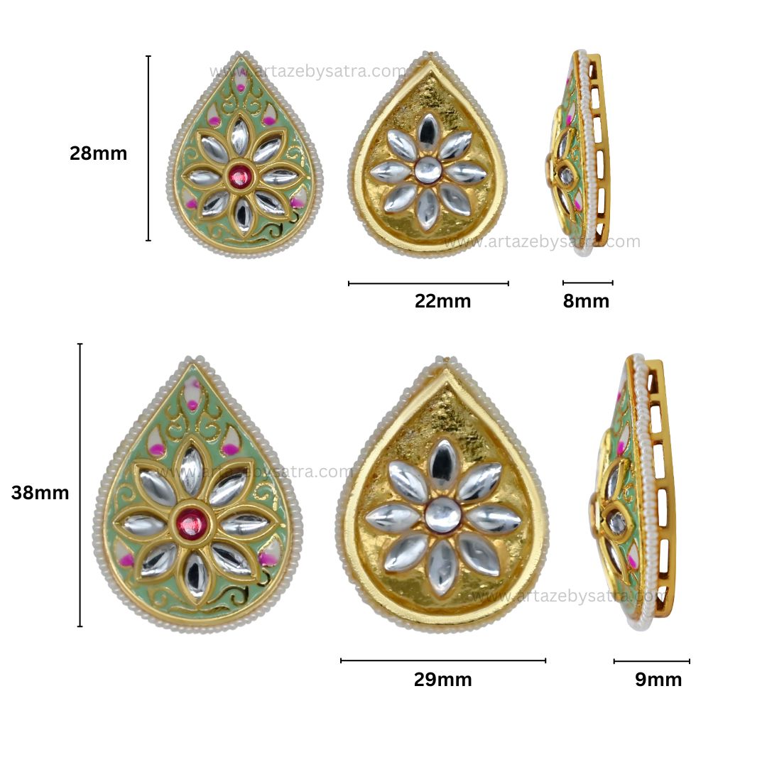 Meenakari Kundan Beads | Qty : 6pcs | C-515