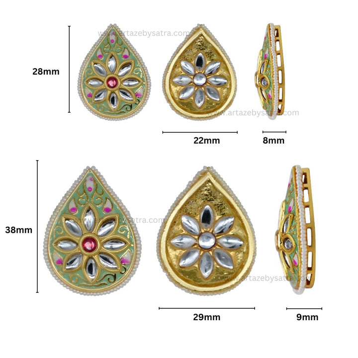 Meenakari Kundan Beads | Qty : 6pcs | C-515